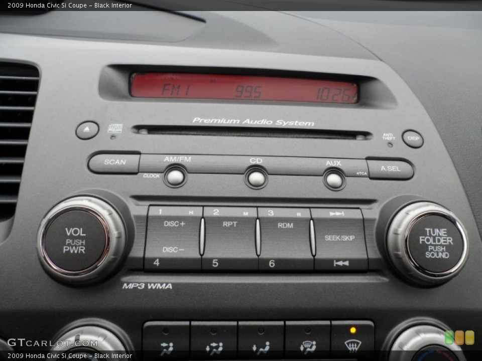Black Interior Controls for the 2009 Honda Civic Si Coupe #61750641