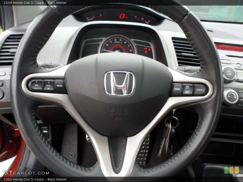 Black Interior Steering Wheel for the 2009 Honda Civic Si Coupe #61750677