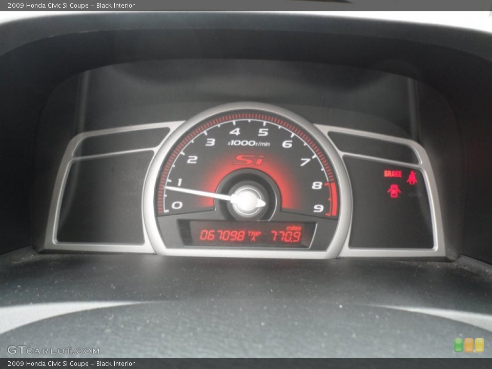 Black Interior Gauges for the 2009 Honda Civic Si Coupe #61750688