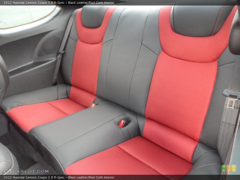 Black Leather/Red Cloth Interior Rear Seat for the 2012 Hyundai Genesis Coupe 3.8 R-Spec #61751926