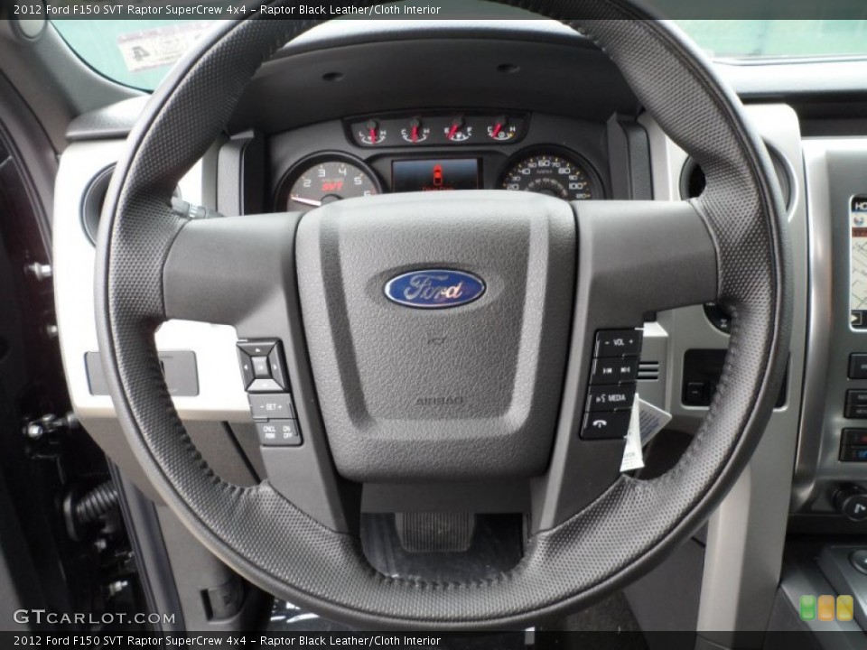 Raptor Black Leather/Cloth Interior Steering Wheel for the 2012 Ford F150 SVT Raptor SuperCrew 4x4 #61753268