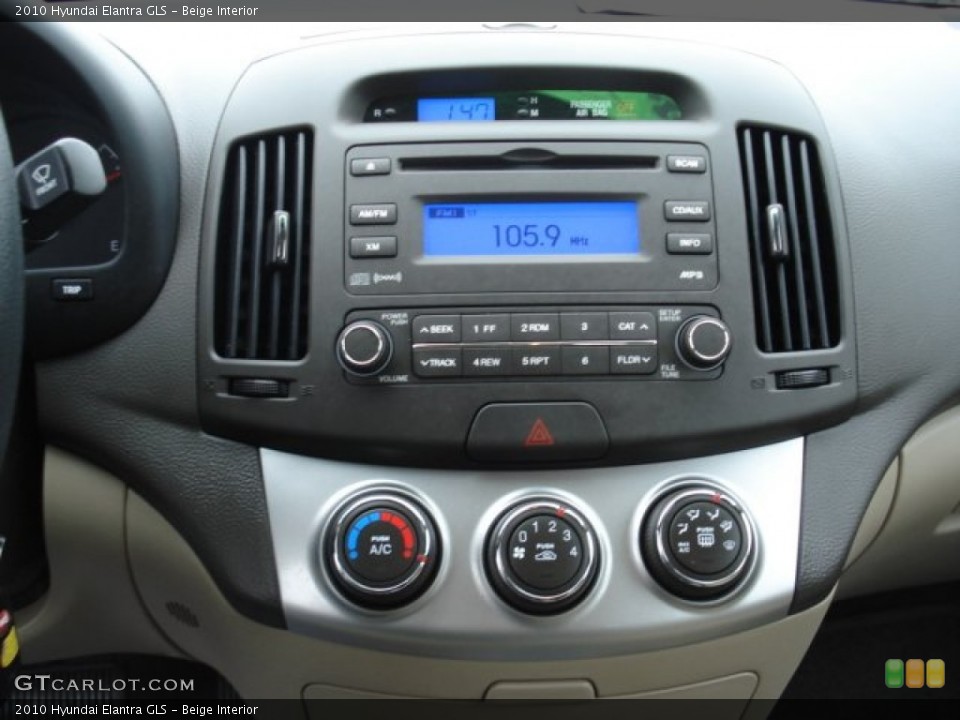 Beige Interior Controls for the 2010 Hyundai Elantra GLS #61758335