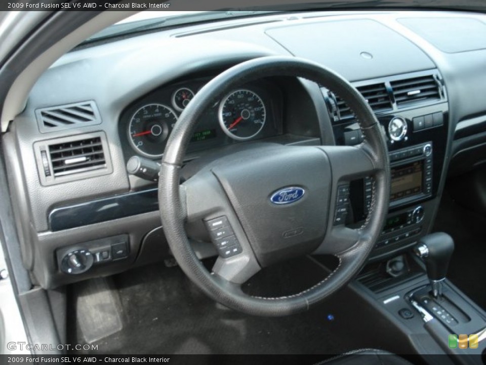 Charcoal Black Interior Dashboard for the 2009 Ford Fusion SEL V6 AWD #61773719
