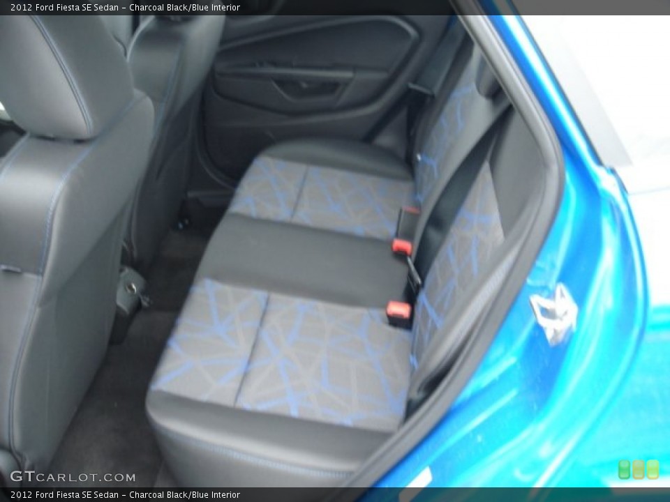 Charcoal Black/Blue Interior Rear Seat for the 2012 Ford Fiesta SE Sedan #61774610
