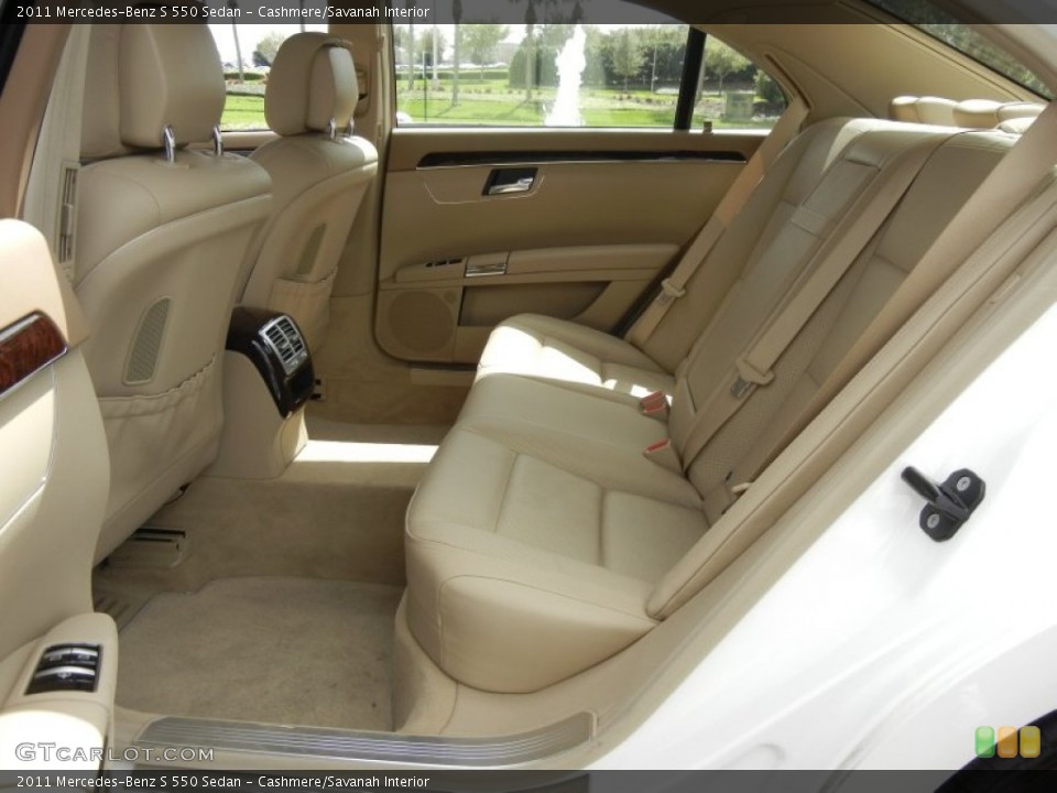Cashmere/Savanah Interior Rear Seat for the 2011 Mercedes-Benz S 550 Sedan #61776596