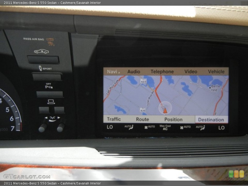 Cashmere/Savanah Interior Navigation for the 2011 Mercedes-Benz S 550 Sedan #61776676