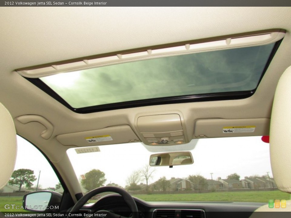 Cornsilk Beige Interior Sunroof for the 2012 Volkswagen Jetta SEL Sedan #61781840