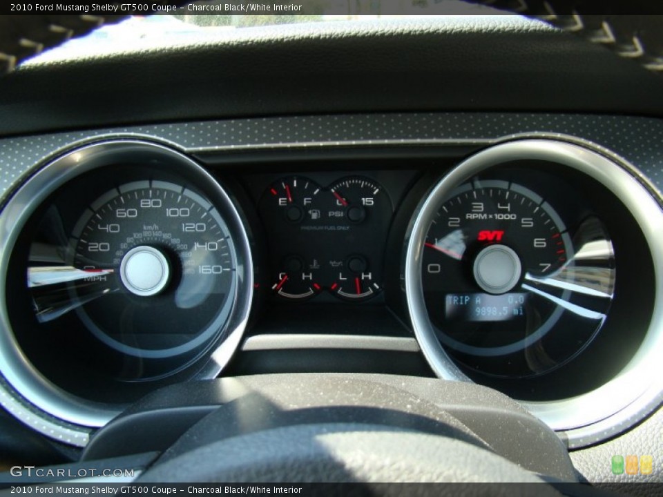 Charcoal Black/White Interior Gauges for the 2010 Ford Mustang Shelby GT500 Coupe #61790794