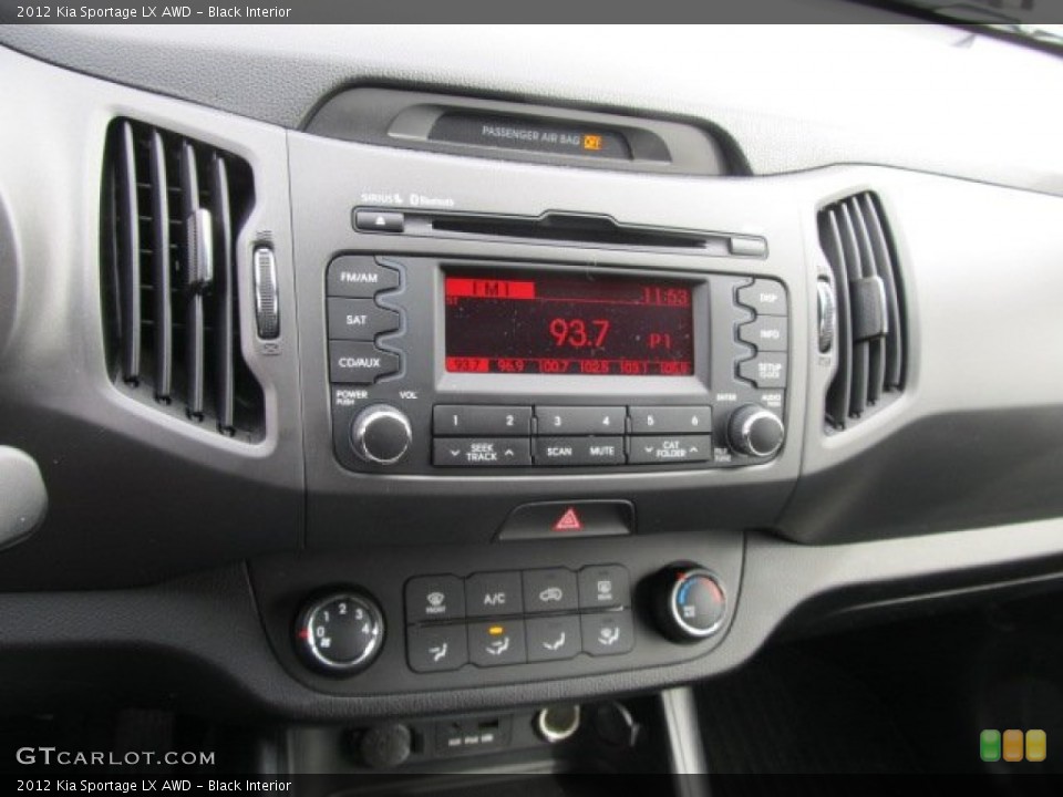 Black Interior Controls for the 2012 Kia Sportage LX AWD #61797572