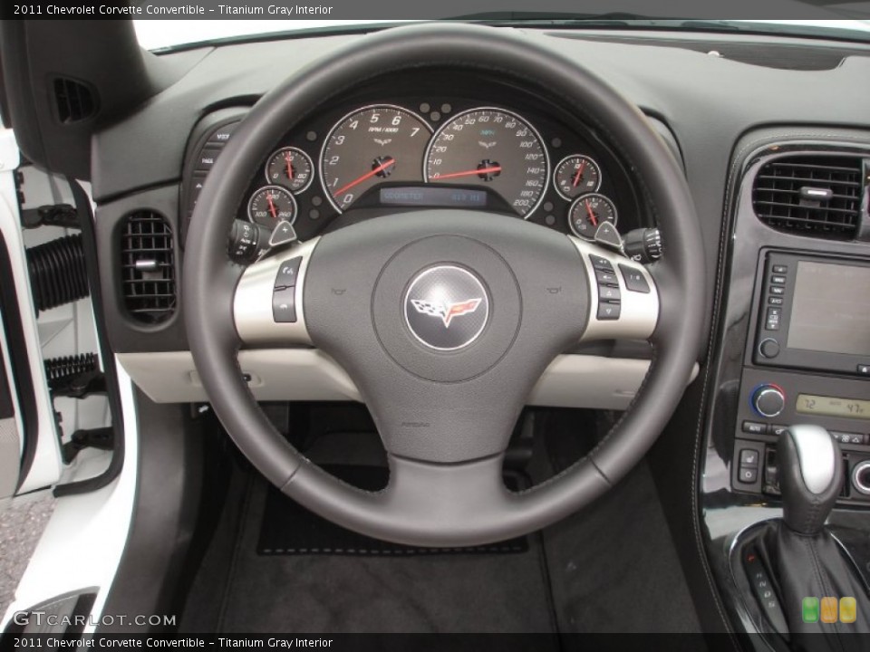 Titanium Gray Interior Steering Wheel for the 2011 Chevrolet Corvette Convertible #61799483