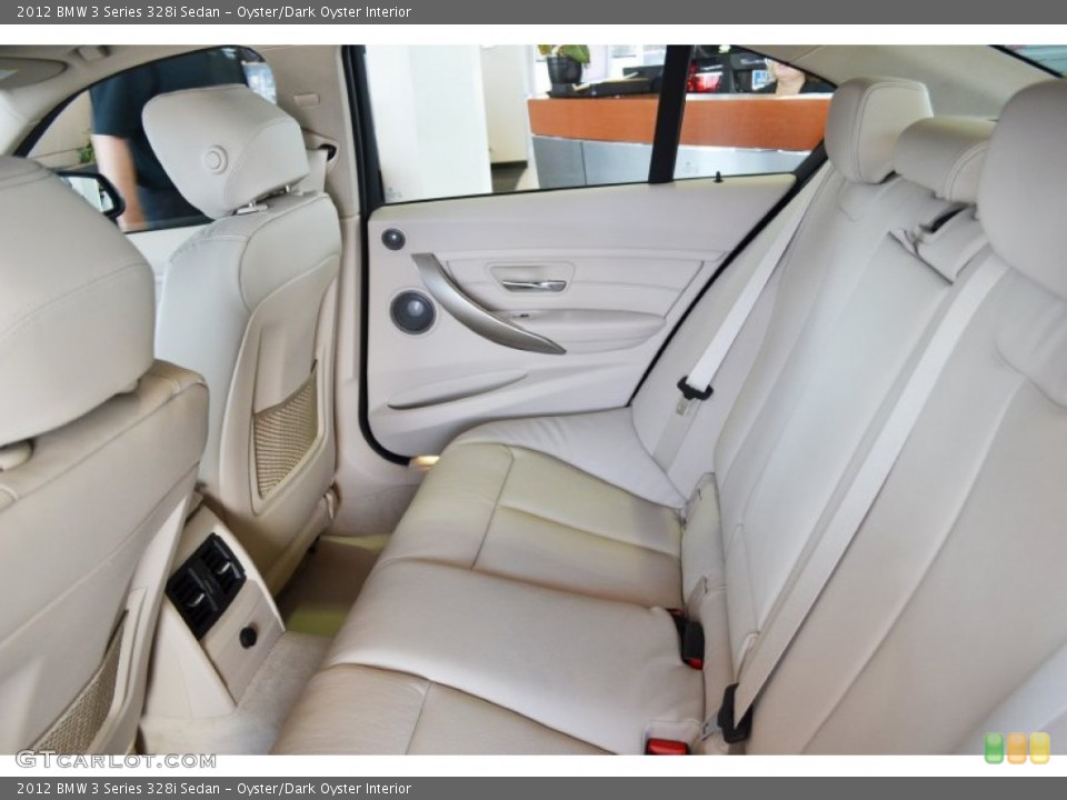 Oyster/Dark Oyster Interior Rear Seat for the 2012 BMW 3 Series 328i Sedan #61803584