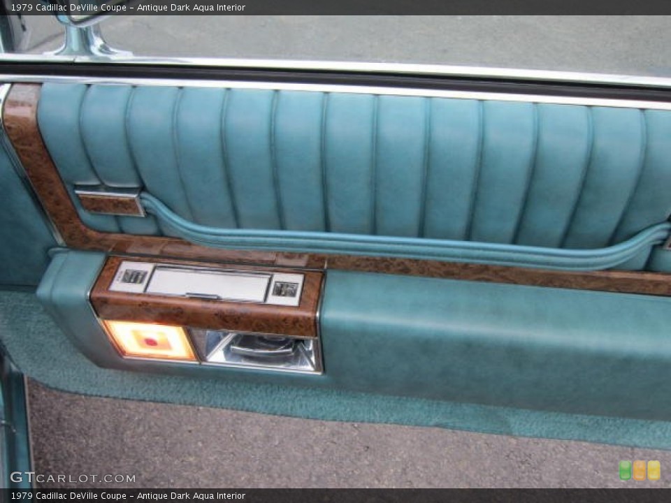 Antique Dark Aqua Interior Door Panel for the 1979 Cadillac DeVille Coupe #61807898