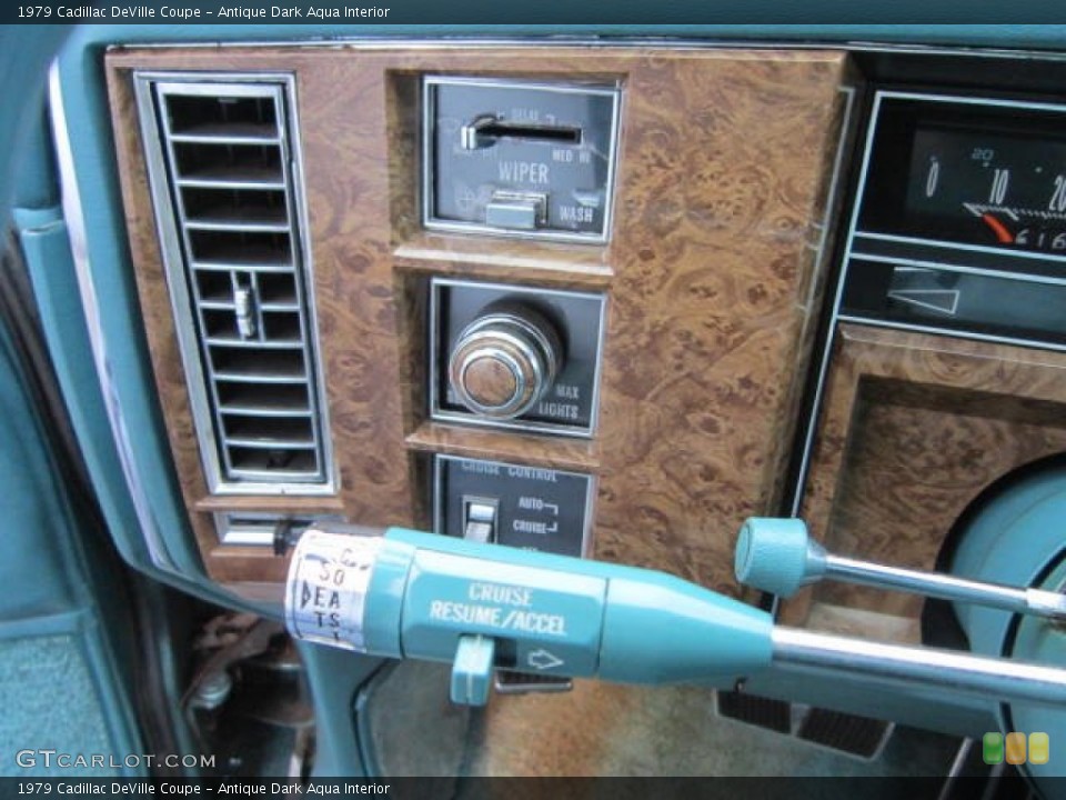 Antique Dark Aqua Interior Controls for the 1979 Cadillac DeVille Coupe #61807947
