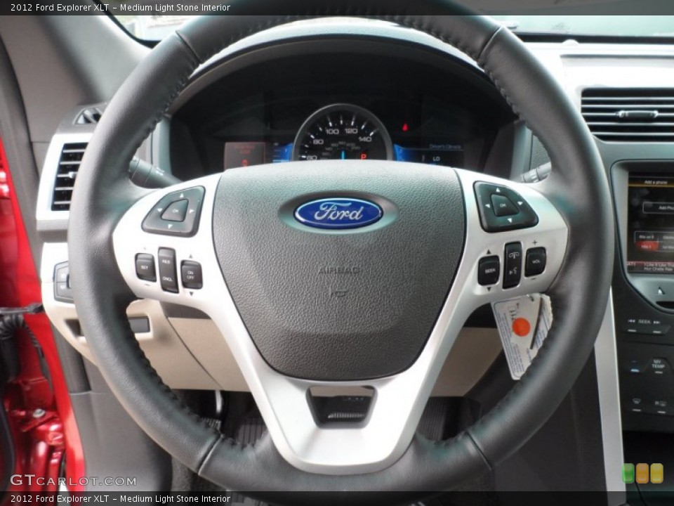 Medium Light Stone Interior Steering Wheel for the 2012 Ford Explorer XLT #61812423