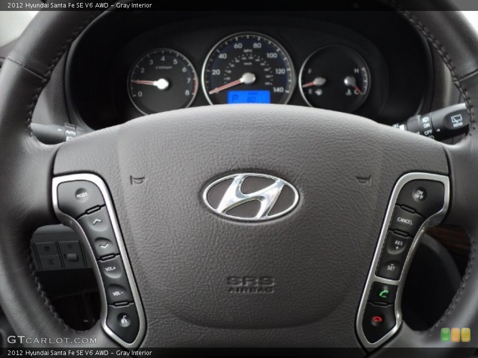 Gray Interior Steering Wheel for the 2012 Hyundai Santa Fe SE V6 AWD #61814066