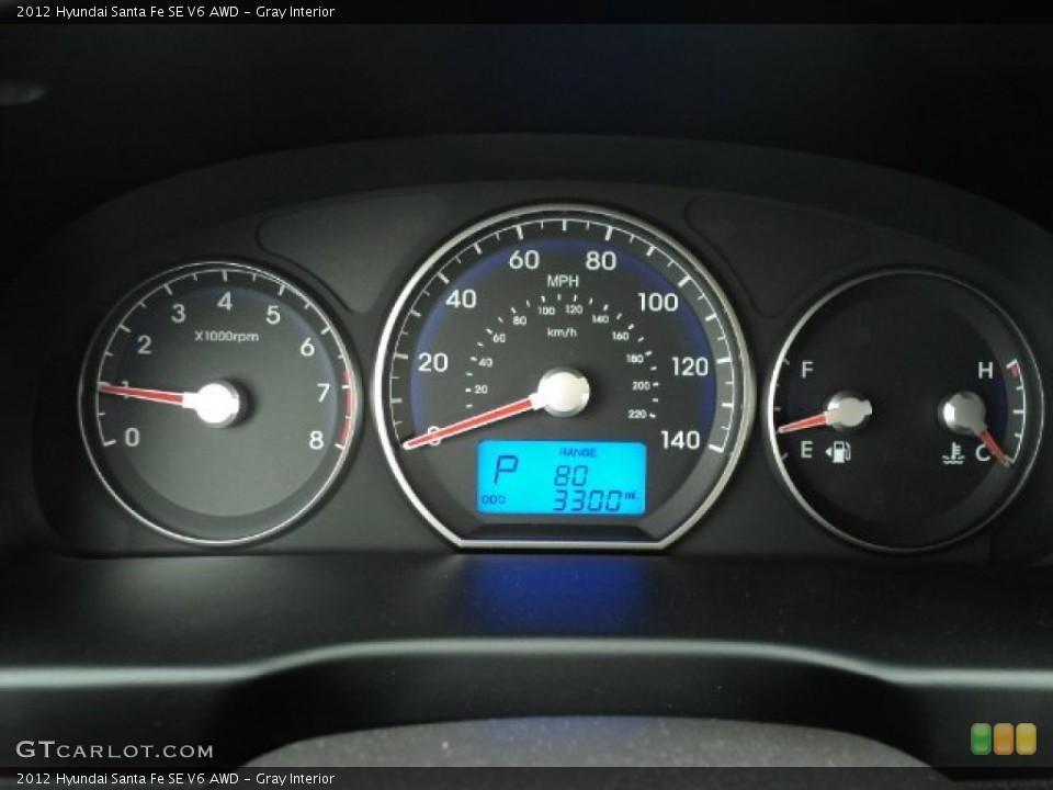 Gray Interior Gauges for the 2012 Hyundai Santa Fe SE V6 AWD #61814090