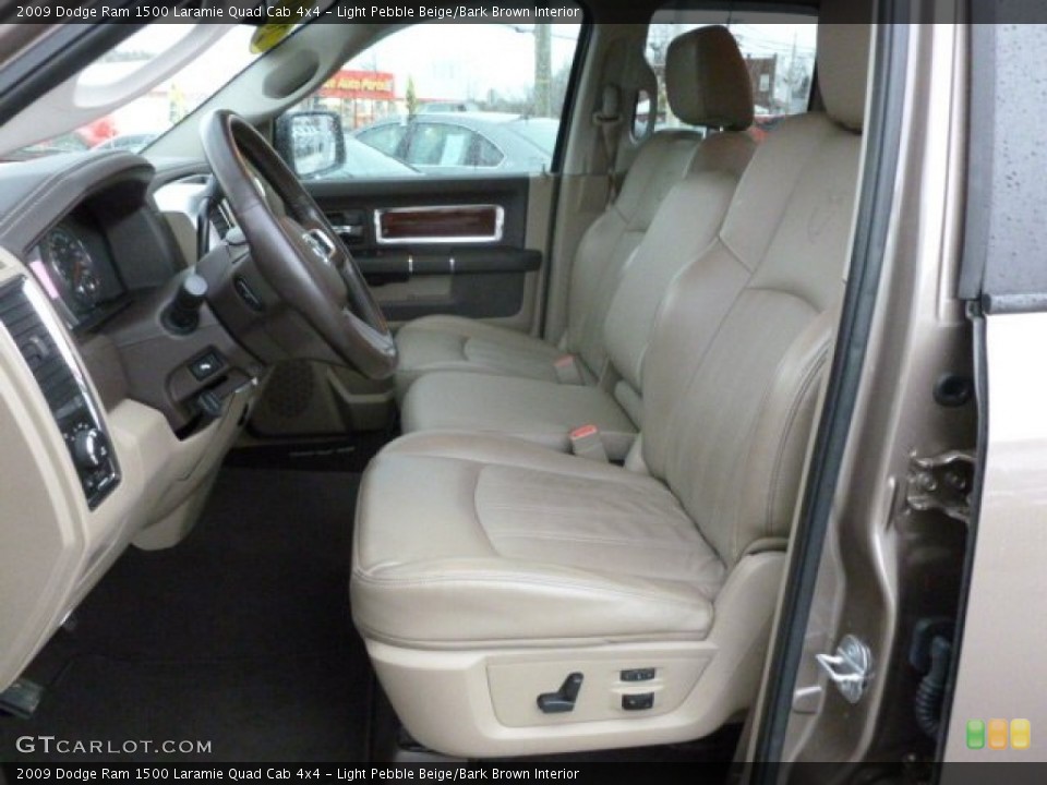 Light Pebble Beige/Bark Brown Interior Photo for the 2009 Dodge Ram 1500 Laramie Quad Cab 4x4 #61814756