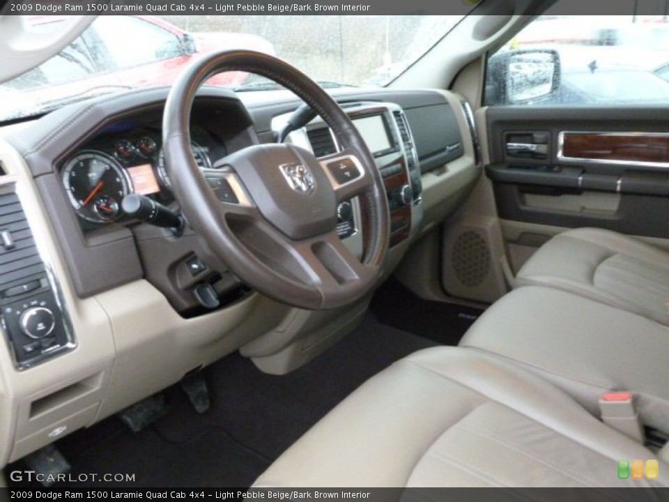 Light Pebble Beige/Bark Brown Interior Prime Interior for the 2009 Dodge Ram 1500 Laramie Quad Cab 4x4 #61814762