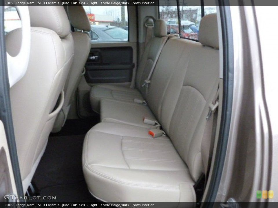 Light Pebble Beige/Bark Brown Interior Rear Seat for the 2009 Dodge Ram 1500 Laramie Quad Cab 4x4 #61814774