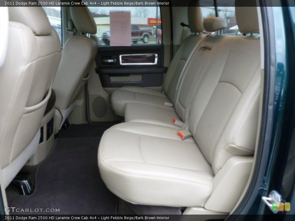Light Pebble Beige/Bark Brown Interior Rear Seat for the 2011 Dodge Ram 2500 HD Laramie Crew Cab 4x4 #61814925