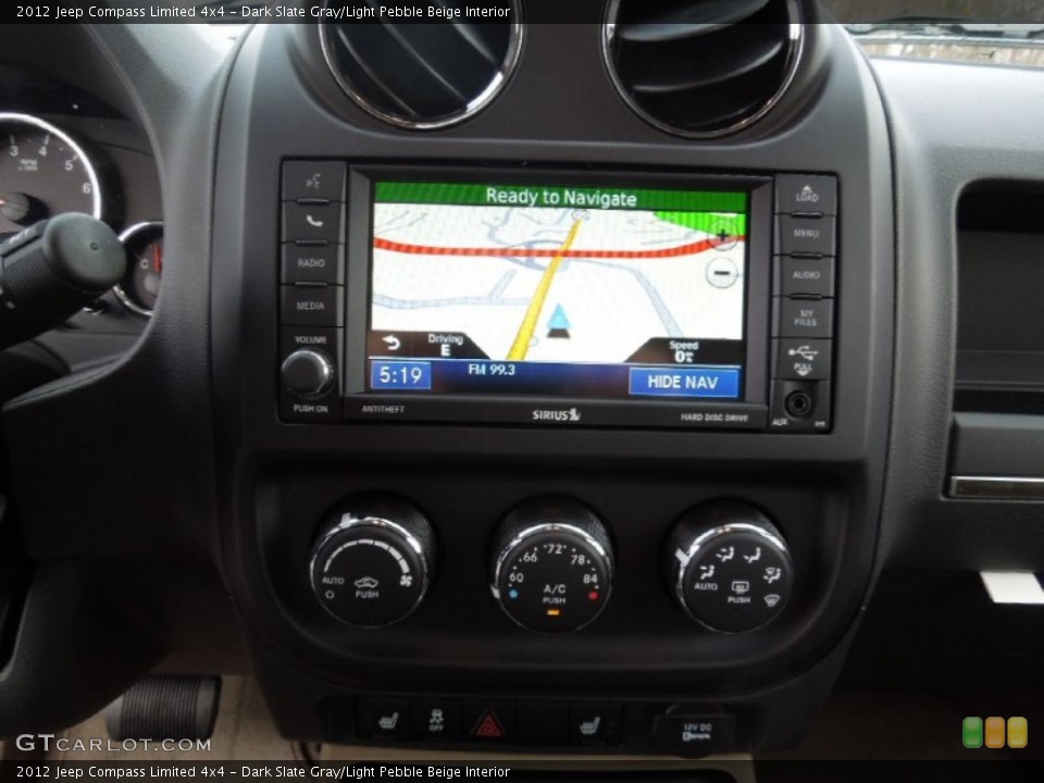 Dark Slate Gray/Light Pebble Beige Interior Navigation for the 2012 Jeep Compass Limited 4x4 #61819240