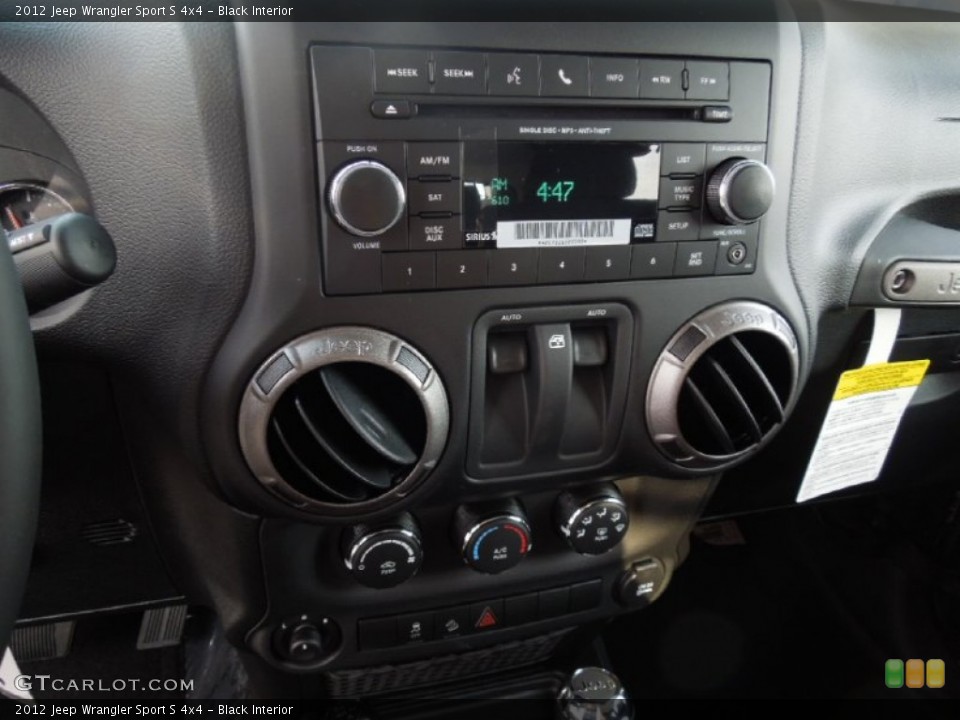 Black Interior Controls for the 2012 Jeep Wrangler Sport S 4x4 #61819592
