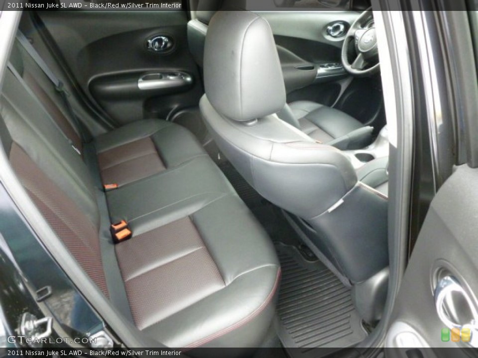 Black/Red w/Silver Trim Interior Rear Seat for the 2011 Nissan Juke SL AWD #61820726