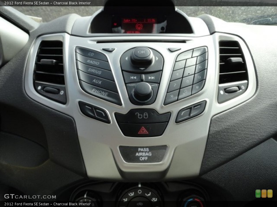 Charcoal Black Interior Controls for the 2012 Ford Fiesta SE Sedan #61824983