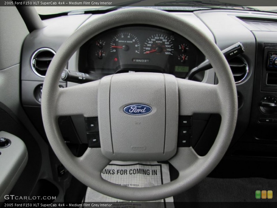 Medium Flint Grey Interior Steering Wheel for the 2005 Ford F150 XLT SuperCab 4x4 #61834260