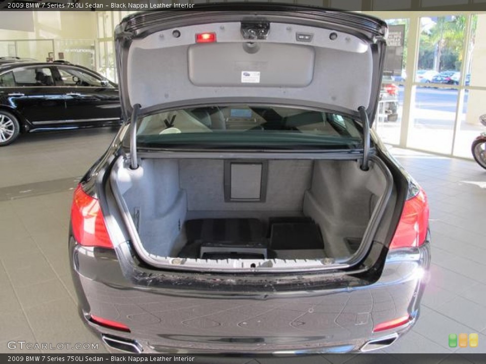 Black Nappa Leather Interior Trunk for the 2009 BMW 7 Series 750Li Sedan #61836573