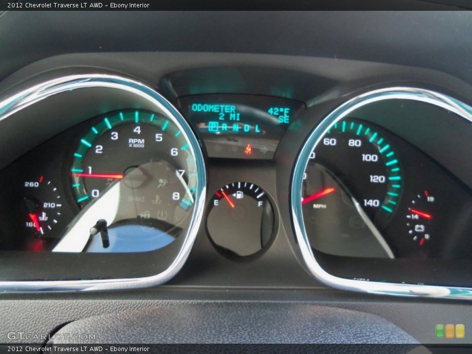 Ebony Interior Gauges for the 2012 Chevrolet Traverse LT AWD #61837428