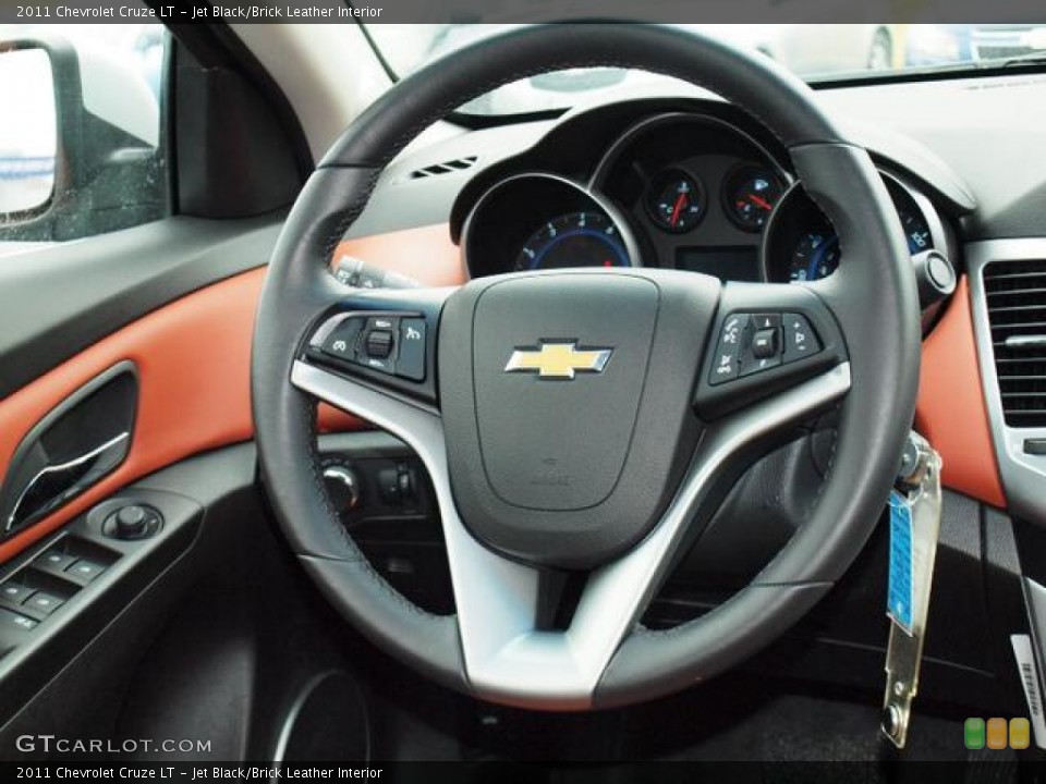 Jet Black/Brick Leather Interior Steering Wheel for the 2011 Chevrolet Cruze LT #61841166