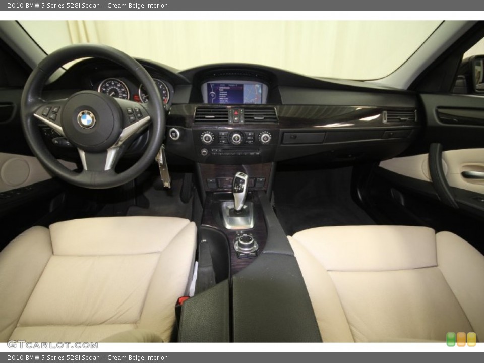 Cream Beige Interior Dashboard for the 2010 BMW 5 Series 528i Sedan #61845000