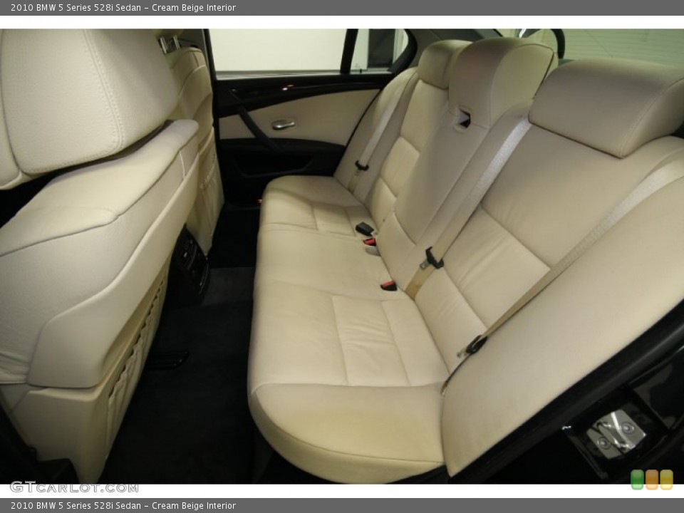Cream Beige Interior Rear Seat for the 2010 BMW 5 Series 528i Sedan #61845096