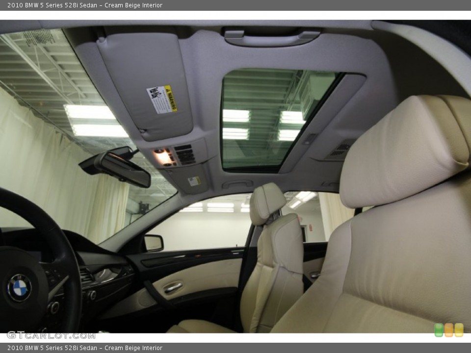 Cream Beige Interior Sunroof for the 2010 BMW 5 Series 528i Sedan #61845233