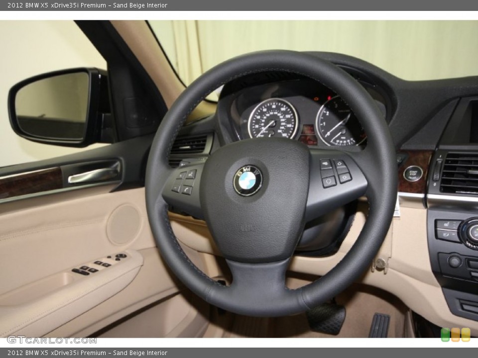 Sand Beige Interior Steering Wheel for the 2012 BMW X5 xDrive35i Premium #61846425