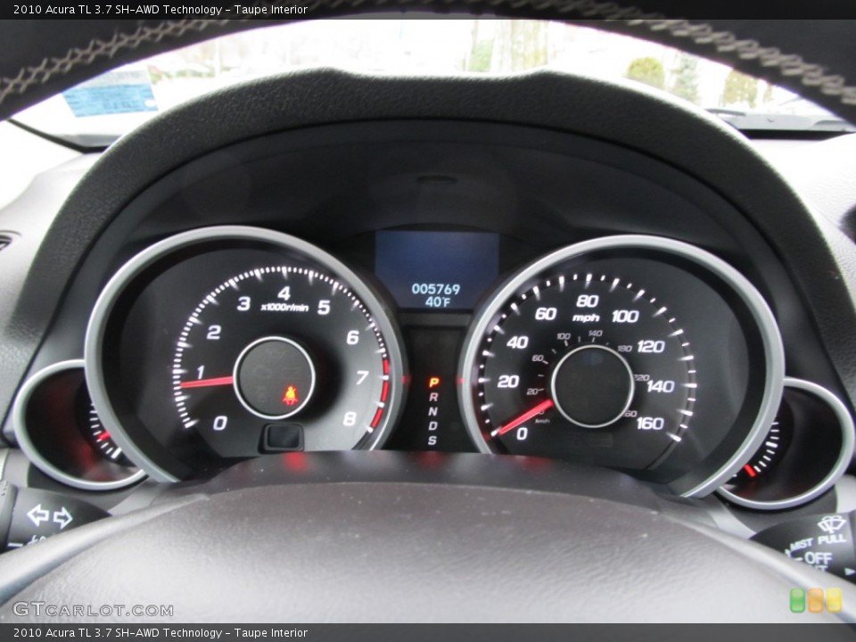 Taupe Interior Gauges for the 2010 Acura TL 3.7 SH-AWD Technology #61848402