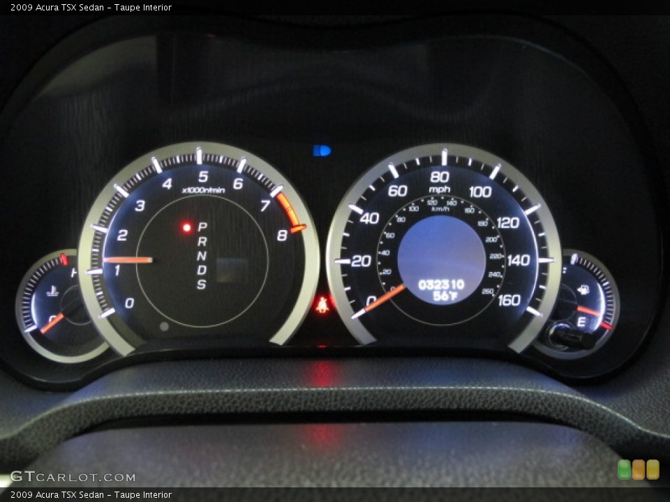 Taupe Interior Gauges for the 2009 Acura TSX Sedan #61849763