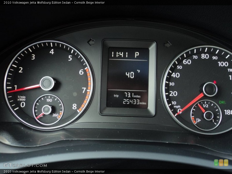 Cornsilk Beige Interior Gauges for the 2010 Volkswagen Jetta Wolfsburg Edition Sedan #61851835