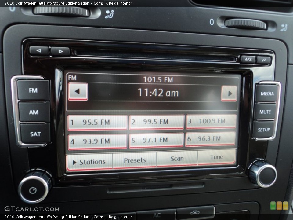 Cornsilk Beige Interior Audio System for the 2010 Volkswagen Jetta Wolfsburg Edition Sedan #61851853