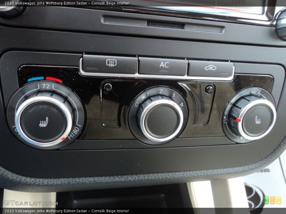 Cornsilk Beige Interior Controls for the 2010 Volkswagen Jetta Wolfsburg Edition Sedan #61851861