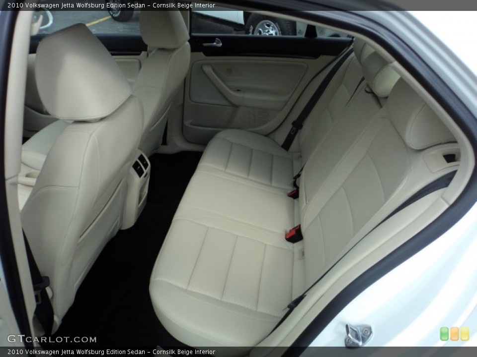 Cornsilk Beige Interior Rear Seat for the 2010 Volkswagen Jetta Wolfsburg Edition Sedan #61851972
