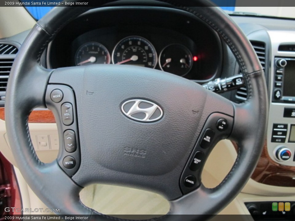 Beige Interior Steering Wheel for the 2009 Hyundai Santa Fe Limited #61853439