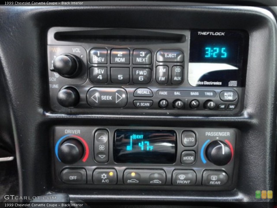 Black Interior Controls for the 1999 Chevrolet Corvette Coupe #61855440