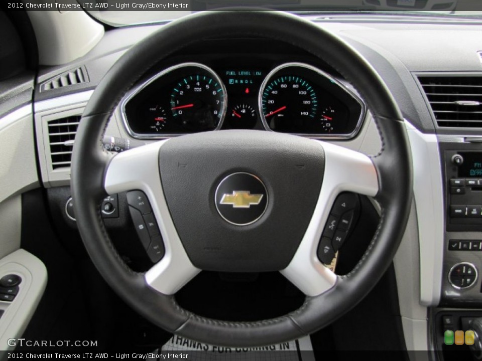 Light Gray/Ebony Interior Steering Wheel for the 2012 Chevrolet Traverse LTZ AWD #61857834