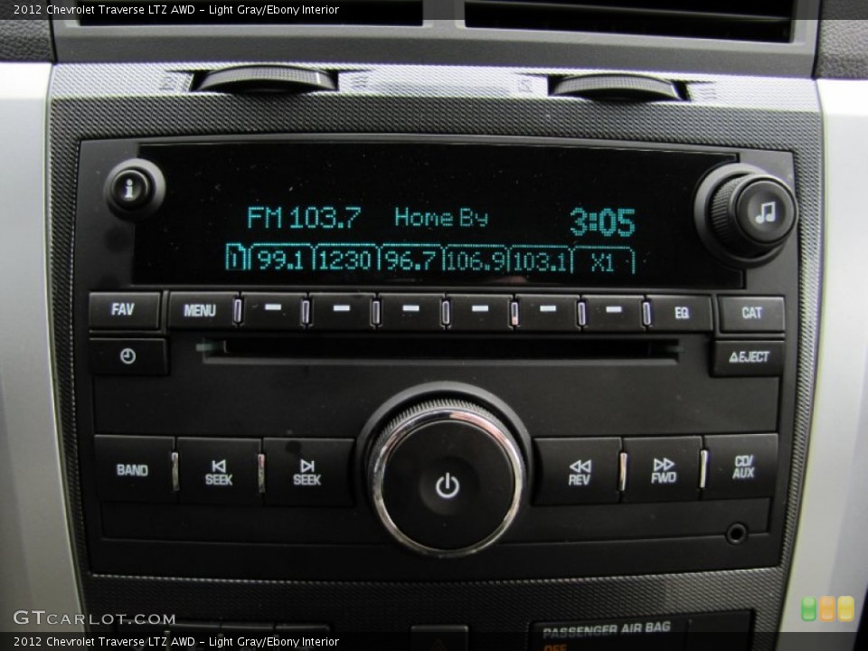 Light Gray/Ebony Interior Audio System for the 2012 Chevrolet Traverse LTZ AWD #61857915