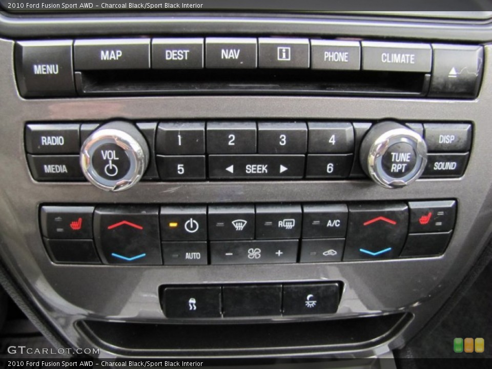 Charcoal Black/Sport Black Interior Controls for the 2010 Ford Fusion Sport AWD #61859688