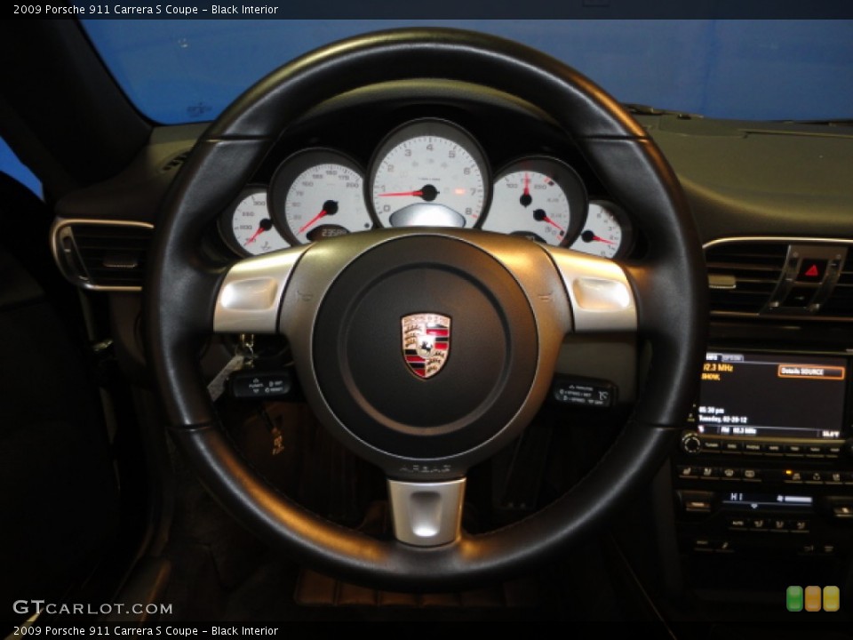 Black Interior Steering Wheel for the 2009 Porsche 911 Carrera S Coupe #61865863