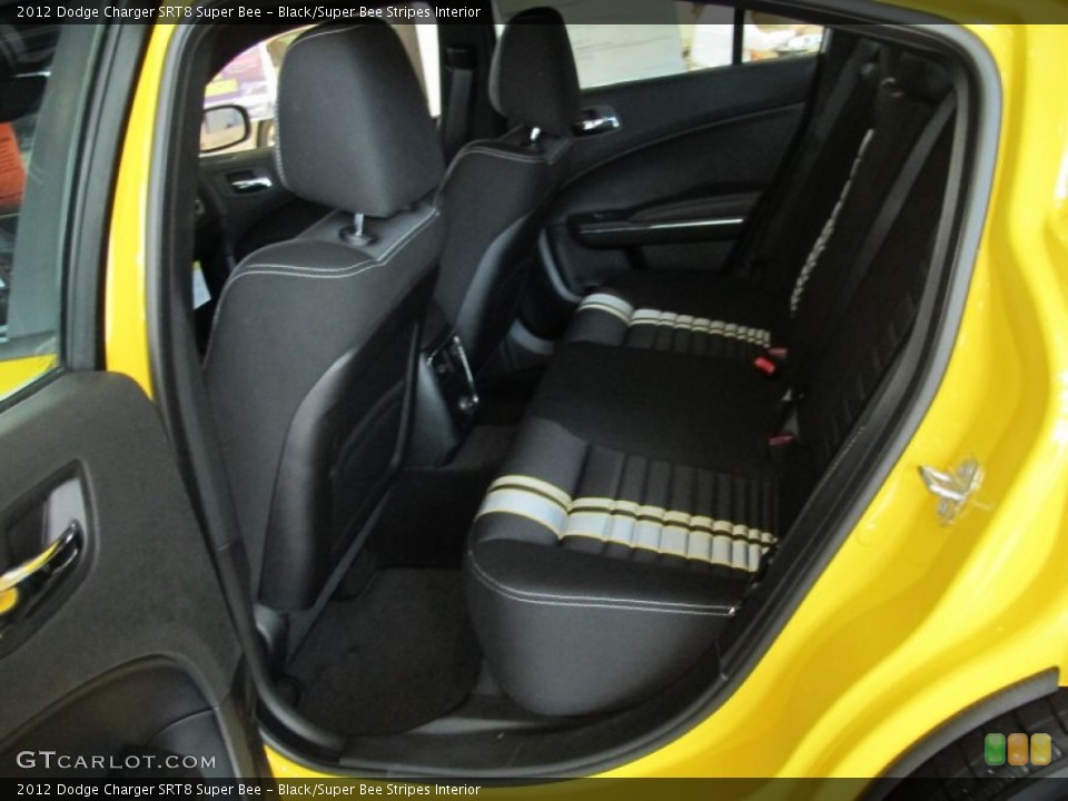 Black/Super Bee Stripes Interior Rear Seat for the 2012 Dodge Charger SRT8 Super Bee #61881213