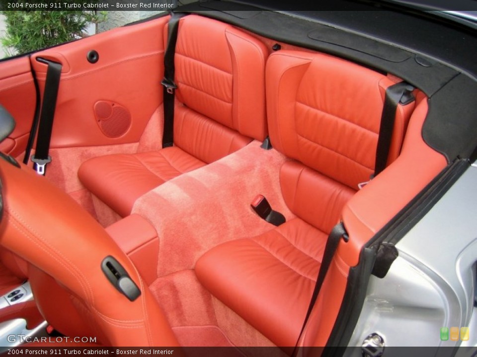 Boxster Red Interior Rear Seat for the 2004 Porsche 911 Turbo Cabriolet #61881294